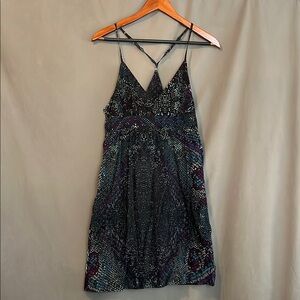 Hurley Blue Gray Halter Sundress Mini